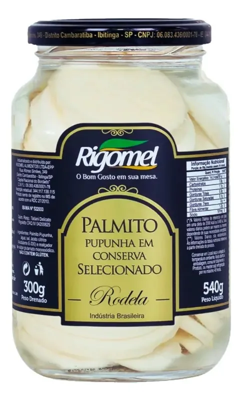 Palmito Em Conserva Rodela 540gr Geral