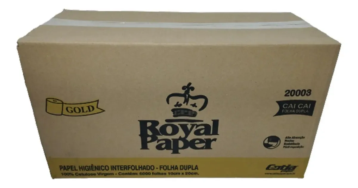 Papel Higiênico Folha Dupla Interfolha 10cmx20cm Caixa 6000