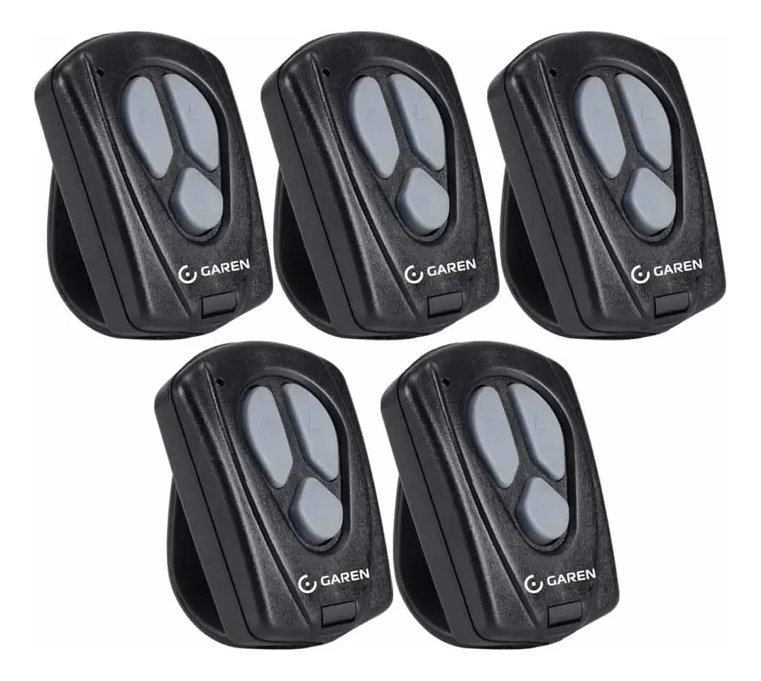 Kit 5 Controles Para Portões Tx New Garen Preto