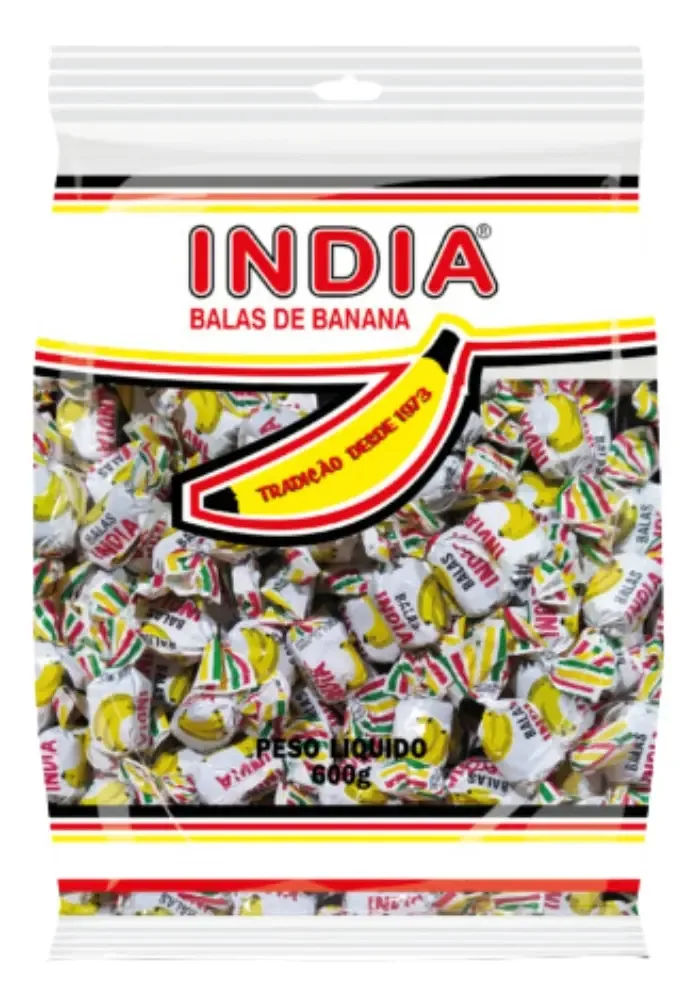 Balas de Banana India 350g - Guloseimas para Lembrancinhas e Festas