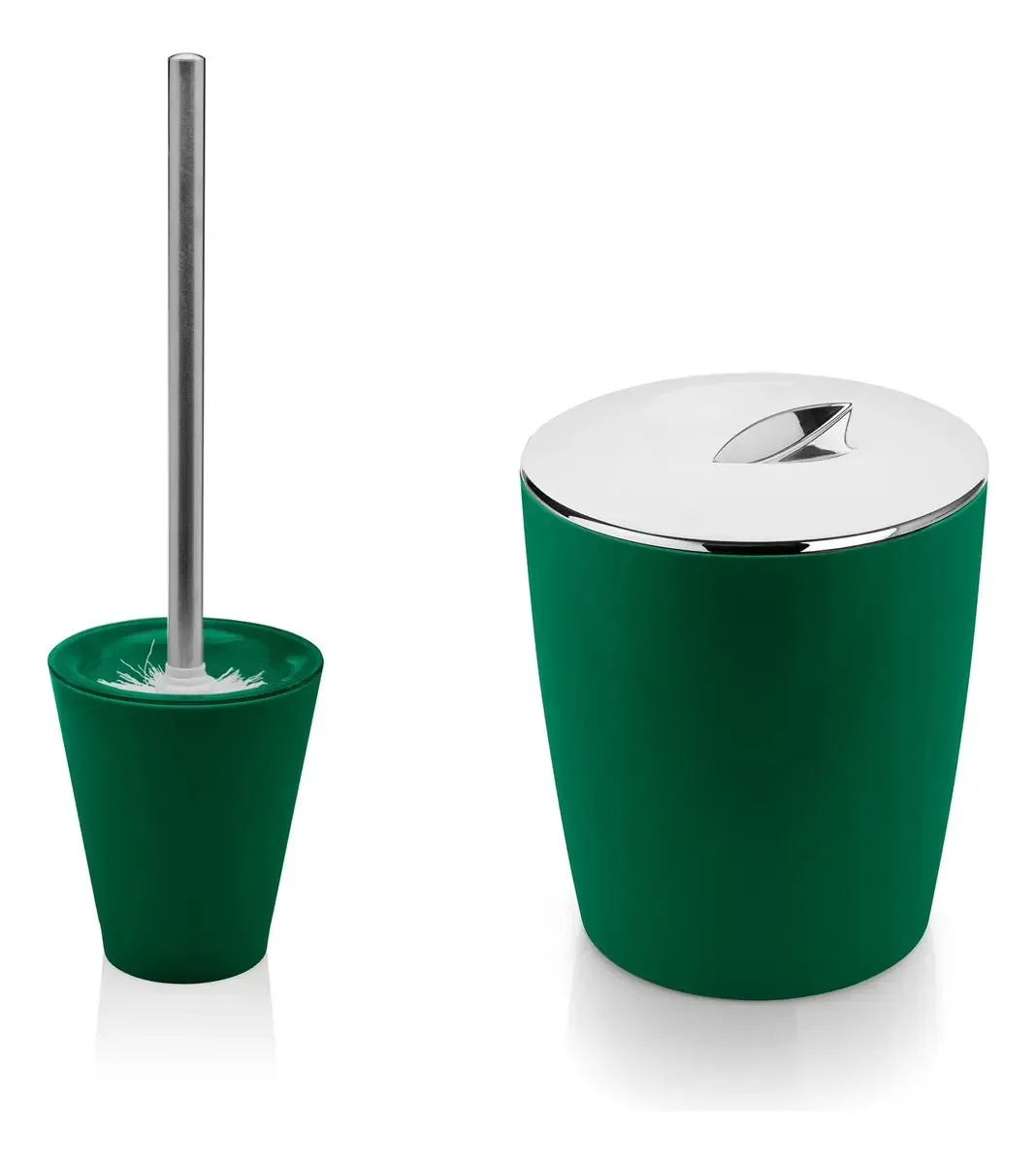 Conjunto Acessórios Limpeza Belly 2 Peças Banheiro Verde