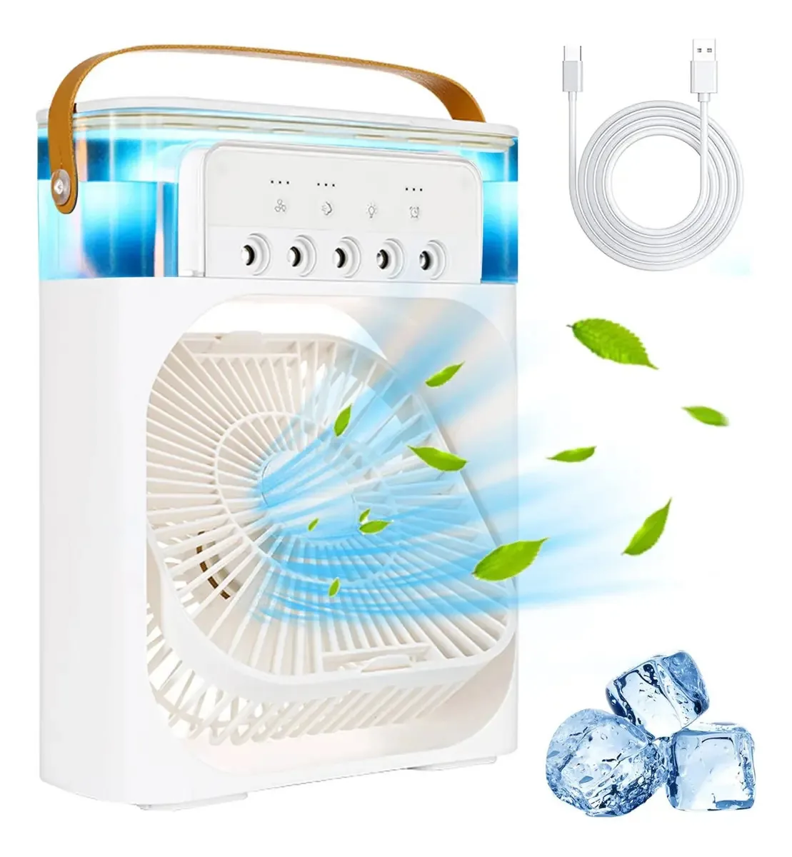 Mini Ar Ventilador Umidificador Climatizador Portátil Agua Cor Sortida