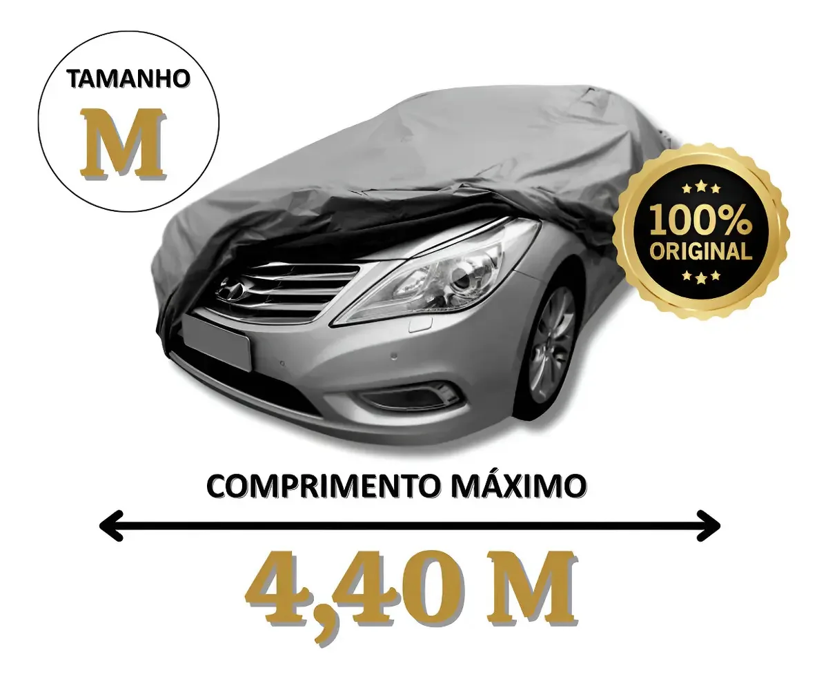 Capa Para Carro Forrada Impermeável 100% Proteção Anti Raios Uv, Sol, Poeira, Riscos Tamanho M Sumo
