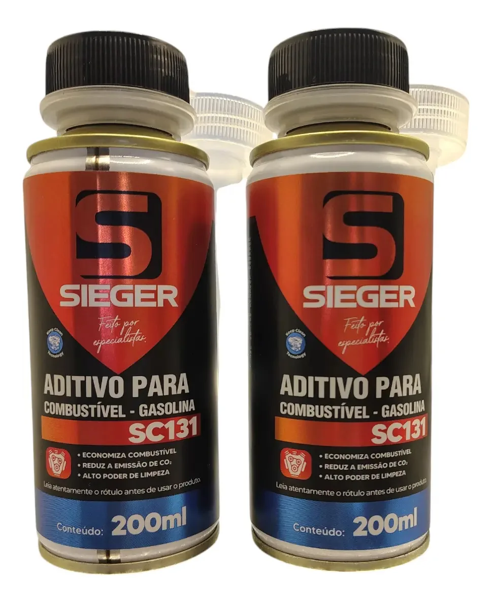 2 Aditivos Para Combustível Gasolina Sieger 200ml