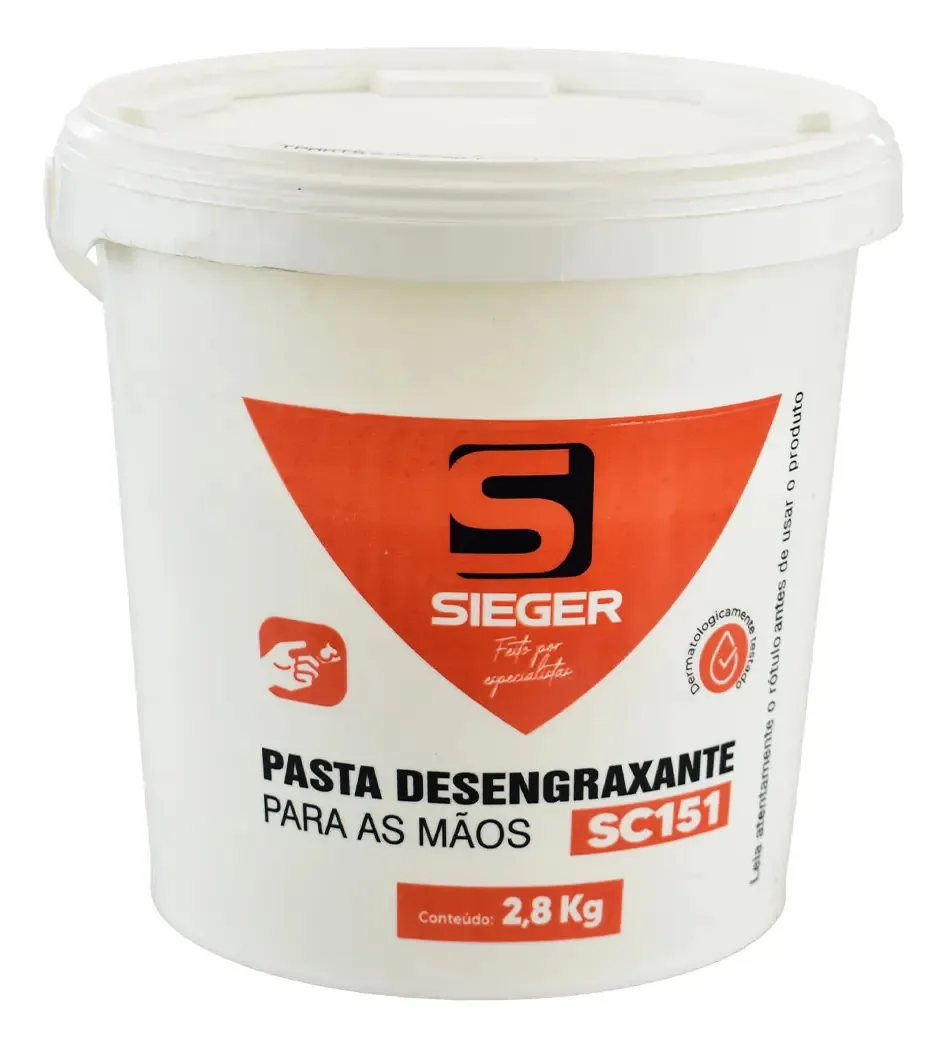 Pasta Desengraxante Para Mãos 2,8Kg Sieger Limpeza Pesada