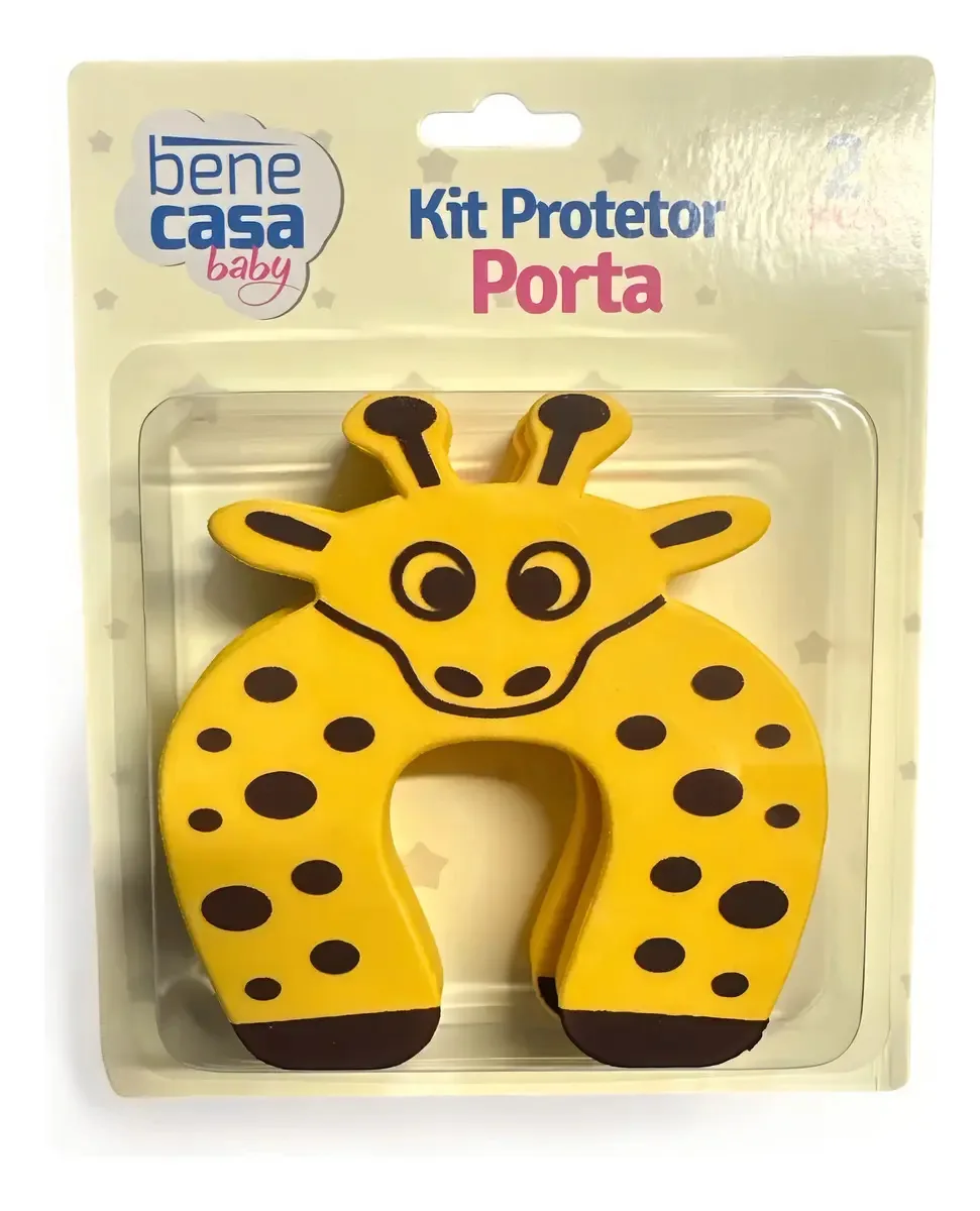 Kit 2 Protetores Porta Bebê Bene Casa EVA Formato U Cor Girafinha