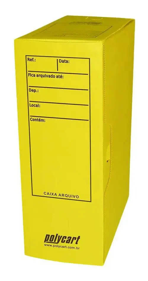 Caixa Arquivo Comercial Impressão E Trava 10un Amarelo