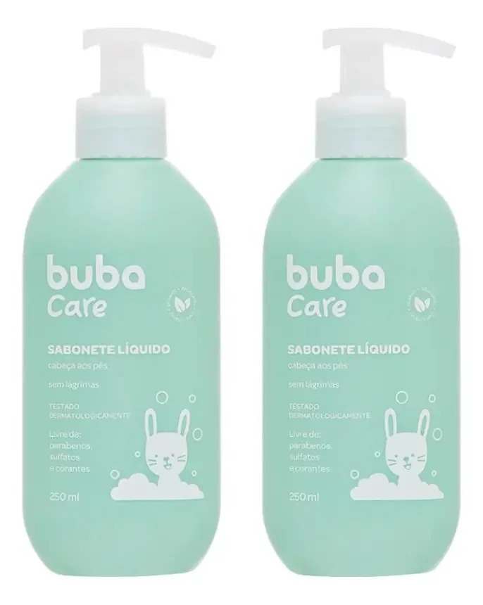 Kit Sabonetes Líquidos 250ml Cabeça Aos Pés Vegano Buba Care