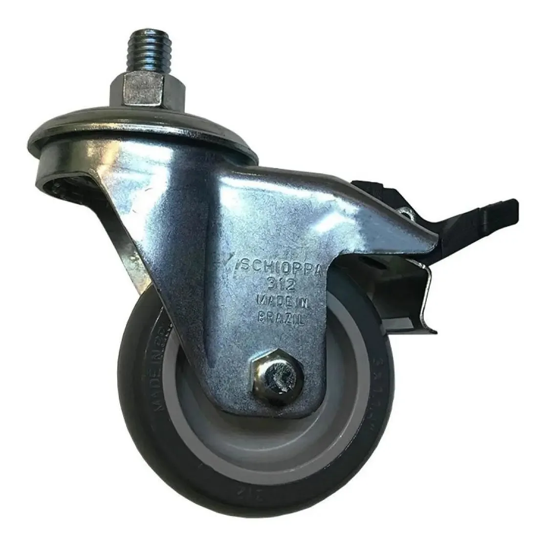 Rodizio Giratório Para Carrinhos Roda Pvc Freio Gle 312 Bp G