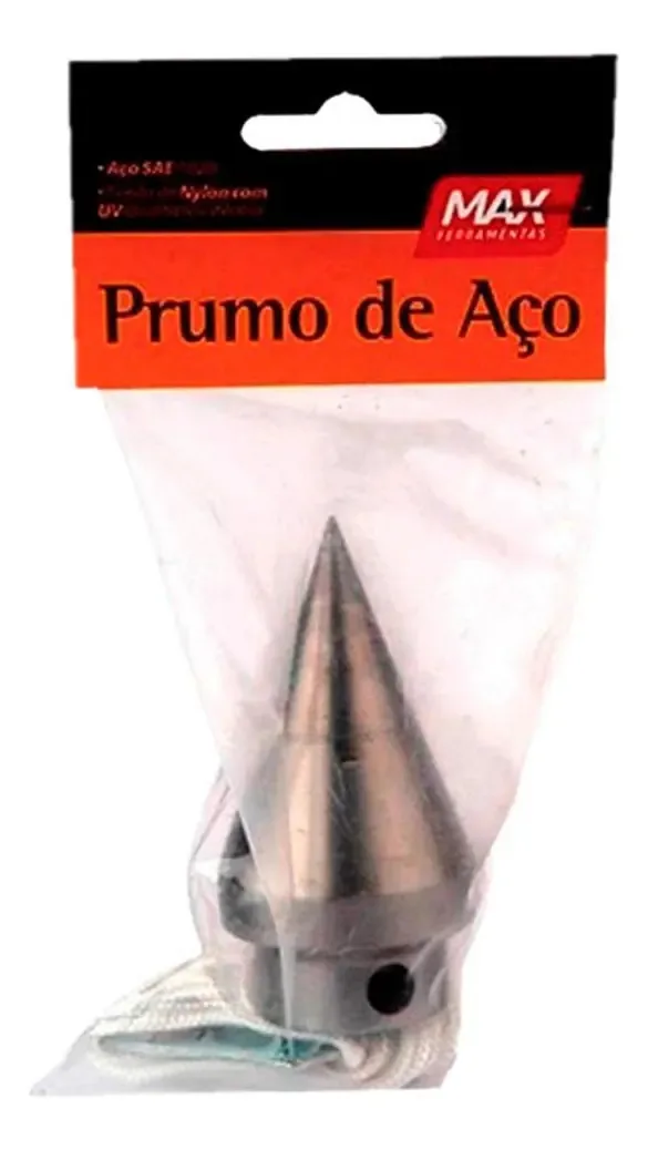 Prumo Alinhamento Max Metalurgica 300g Aço Ponta Endurecida
