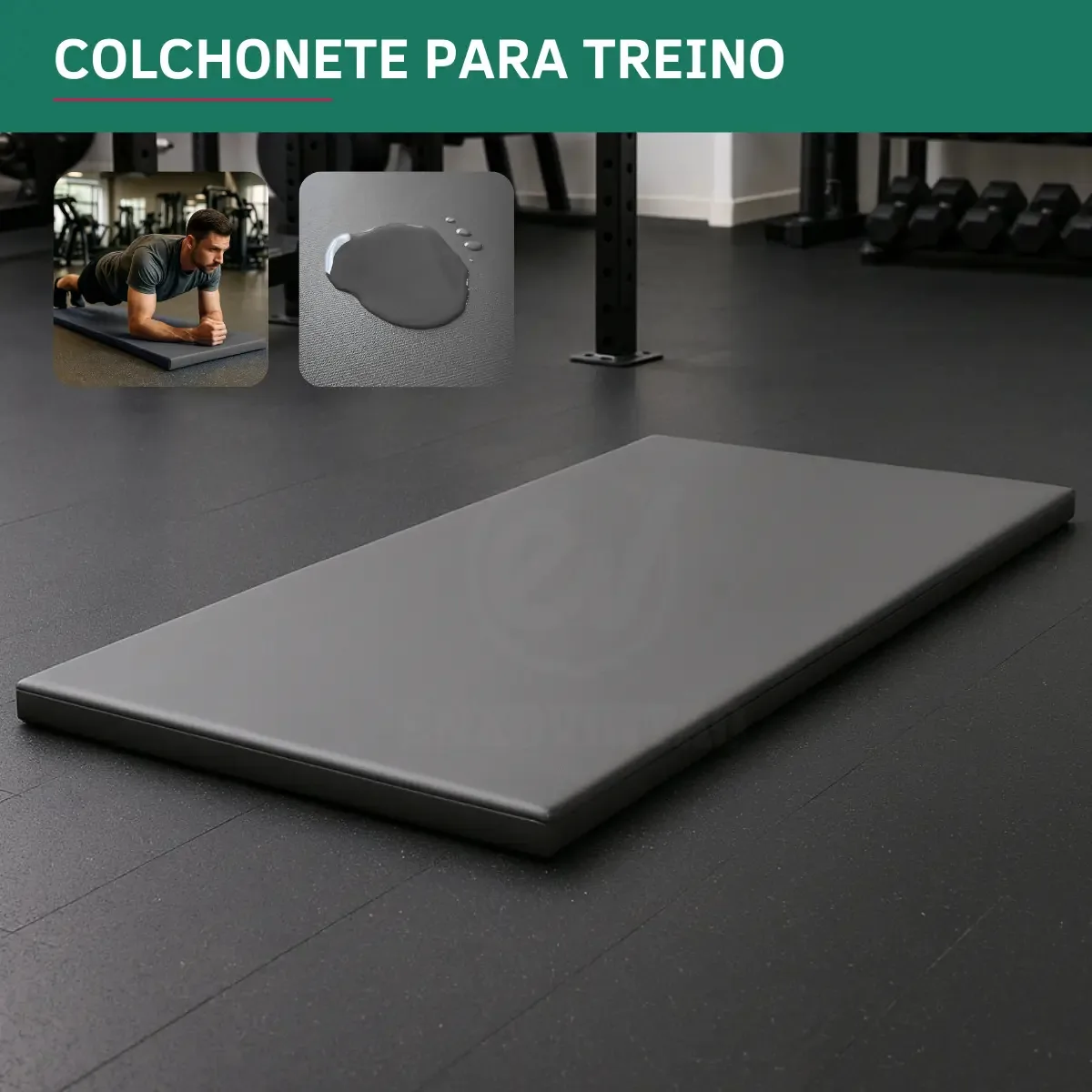 Tapete De Treino 90x40cm Colchonete Academia Exercícios Funcional Yoga Pilates Espuma Confortável Resistente Premium Cor Cinza