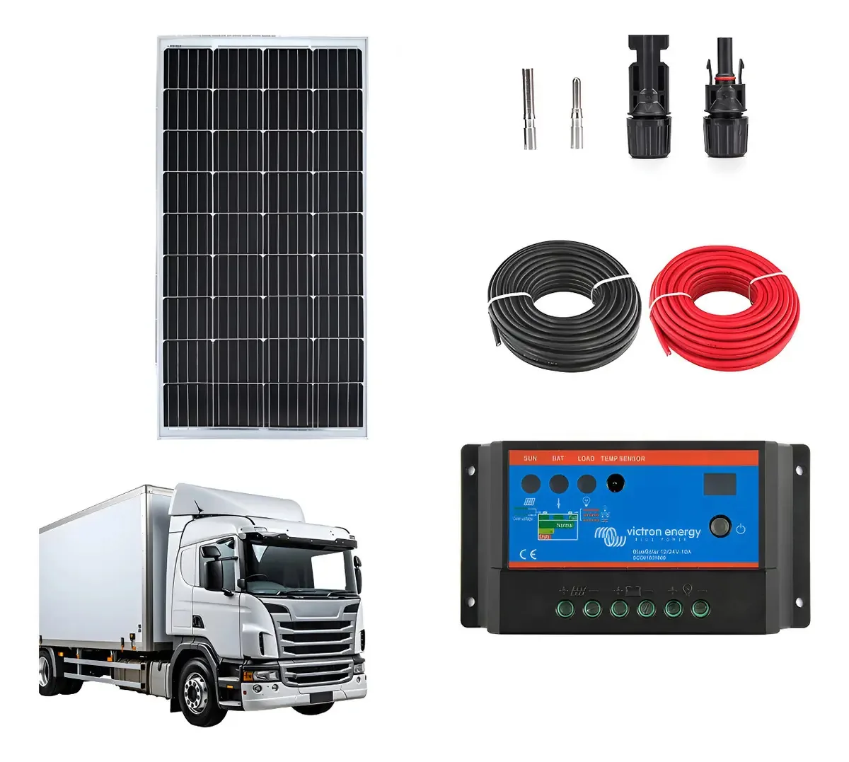 Kit Gerador De Energia Solar 1 Placa 155w Controlador 10a