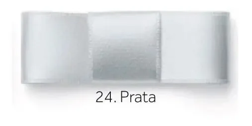 Fita de Cetim Najar 15mm Prata para Laços e Decoração