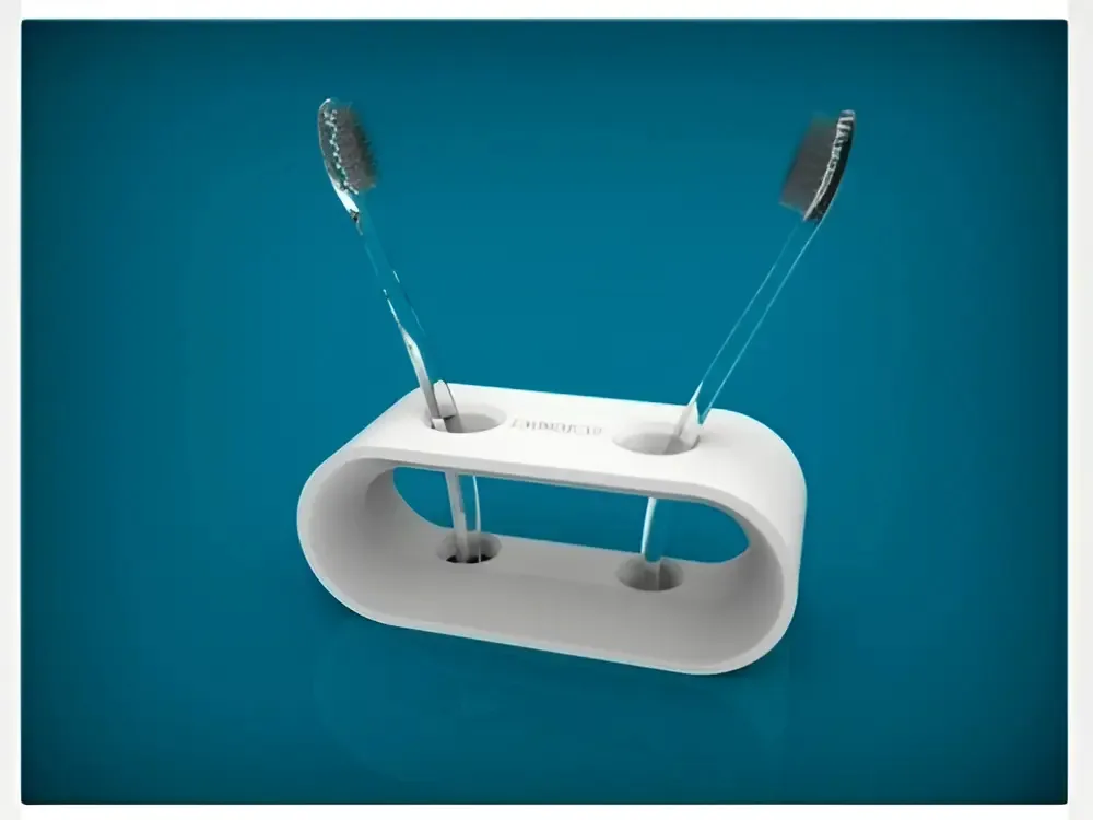 Porta Escova de Dentes Duas Escovas SNS3D ABS Preto 5cm