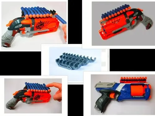 Cartucho Clipe Nerf Upgrade 8 Dardos Módulo