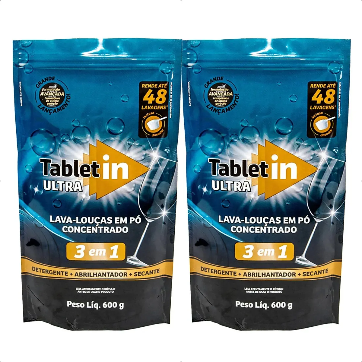 Kit Tabletin Lava-louças Em Pó Concentrado-600g