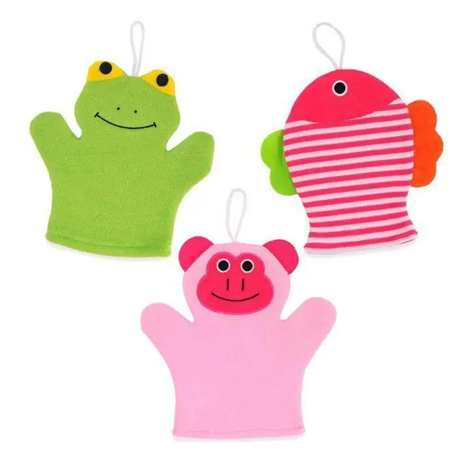 Luva Para Banho Bichinhos Kit 3 Peças Sortimento 2