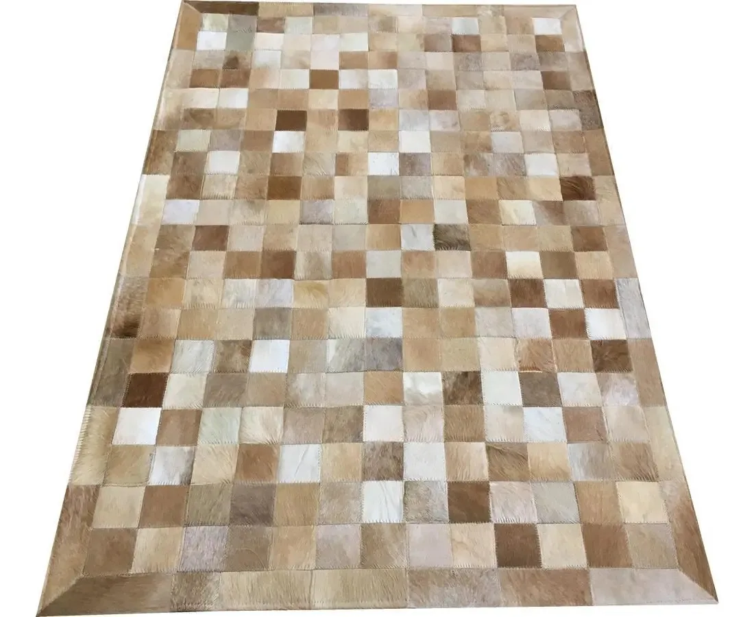Tapete De Couro Bege 1,00x1,50 Com Bordas