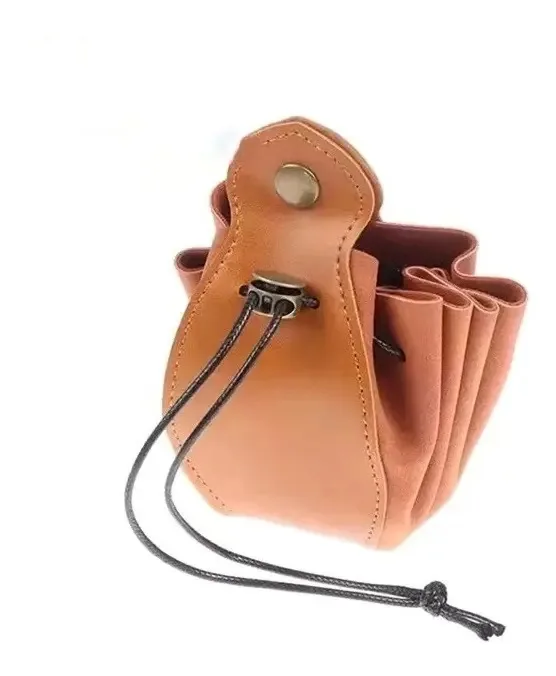 Bolsa De Couro Para Dados E Porta Moedas Cor Marrom