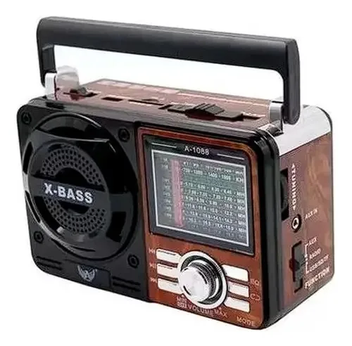 Radio Retro Am Fm 5w Vintage Bluetooth Cor Marrom-escuro