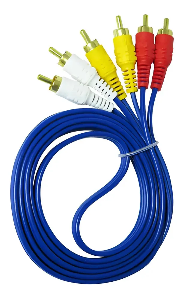 Cabo De Áudio E Vídeo 3 Rca Macho X 3 Rca Macho Com 1,50m