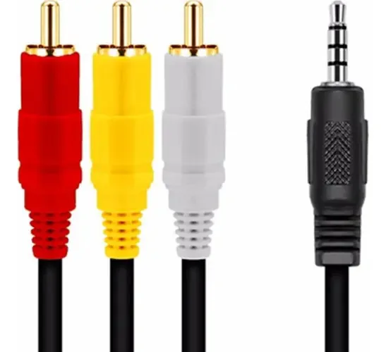 Cabo P2 X 3 RCA 1,5m MEX P2RCA Conecta TV Antiga a Receptores