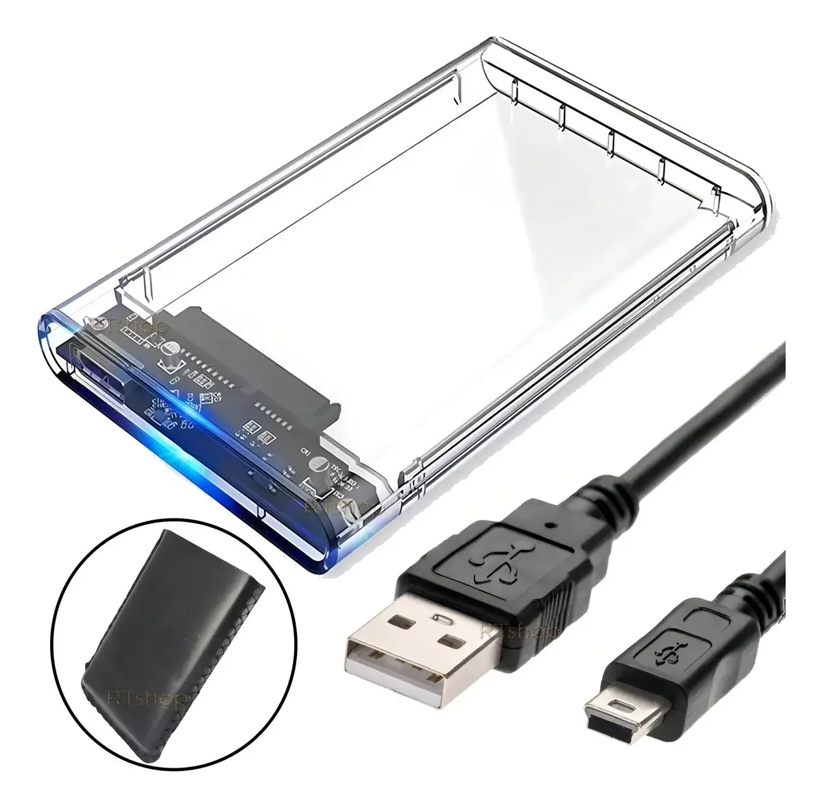 Case Para Hd Externo Transparente Notebook Sata 2.5 Usb 2.0