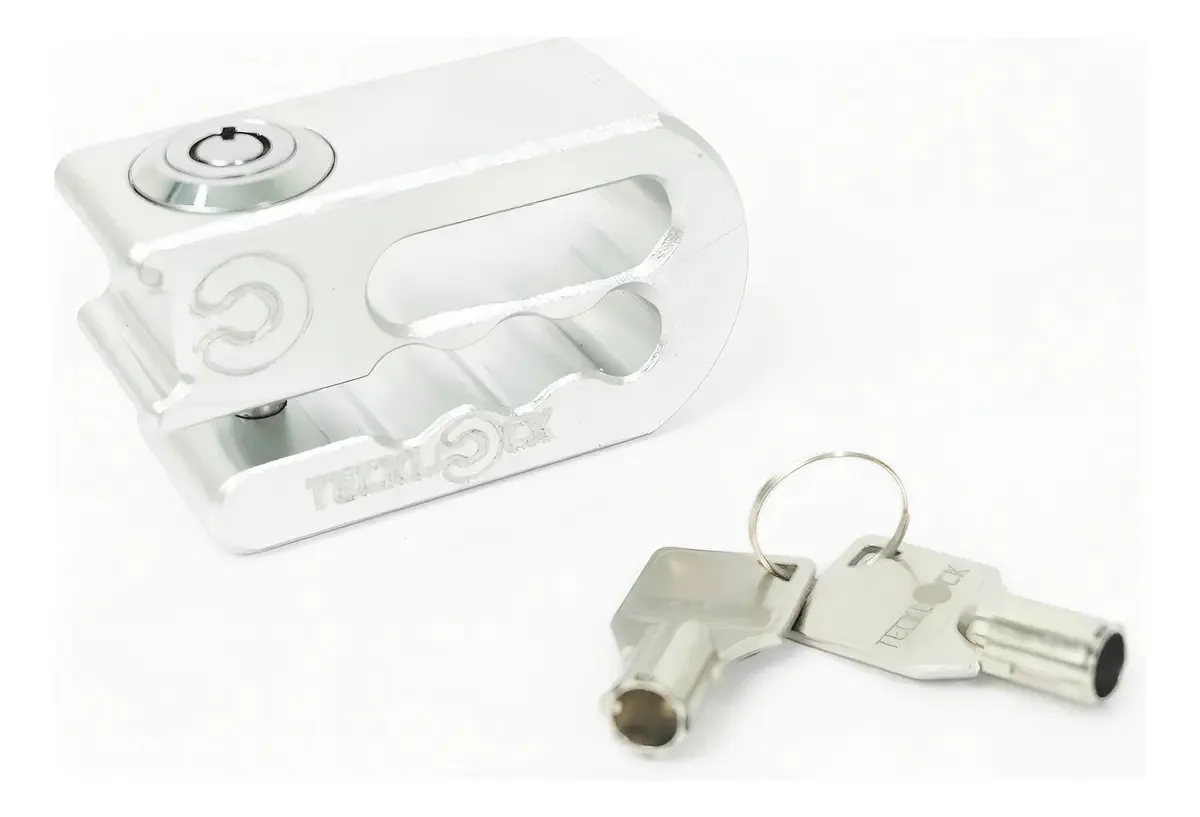 Cadeado Trava De Disco P Motos Universal Tecklock Cor Prata