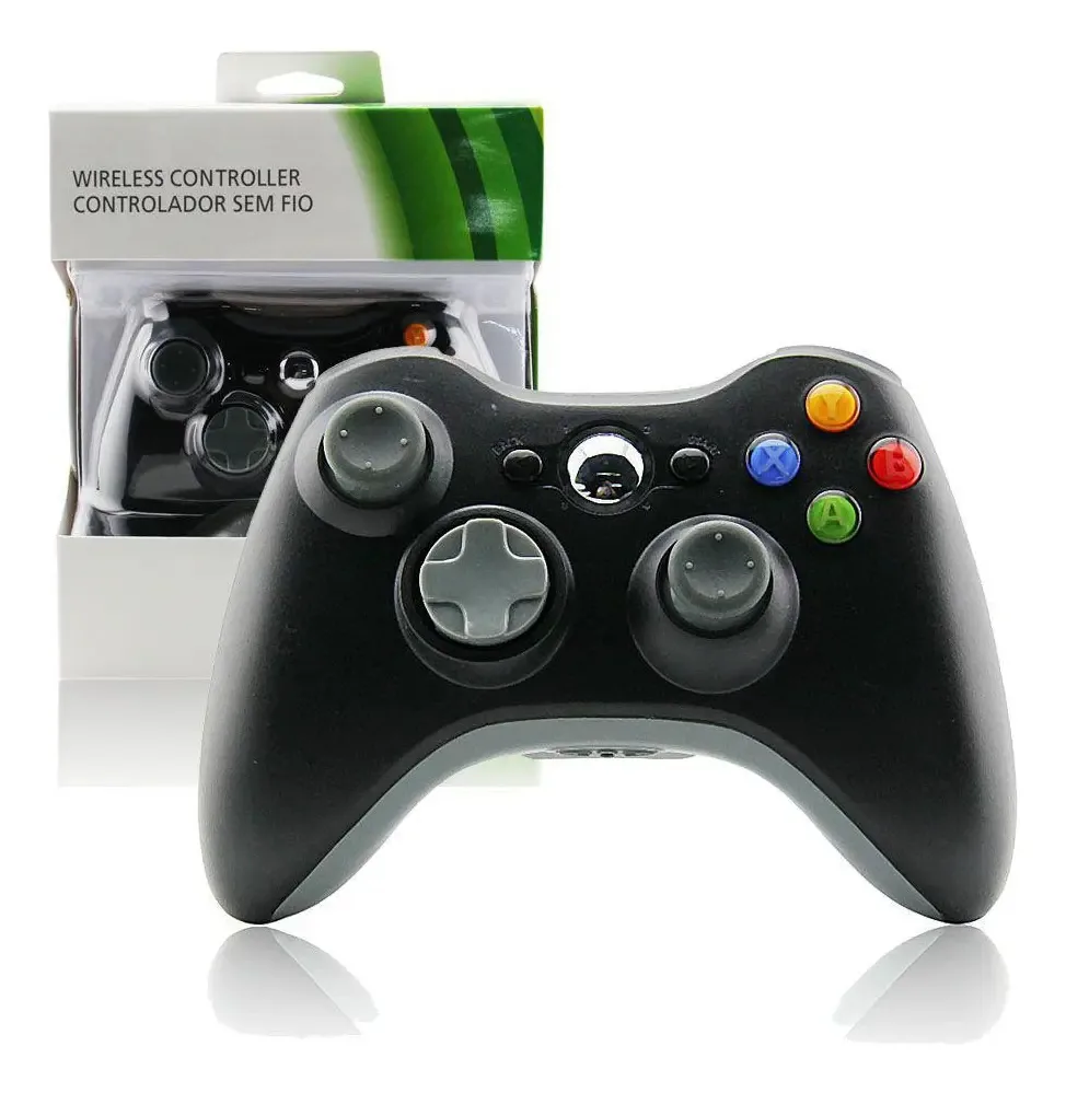 Controle Sem Fio Para Xbox 360 Joystick Wireless Preto