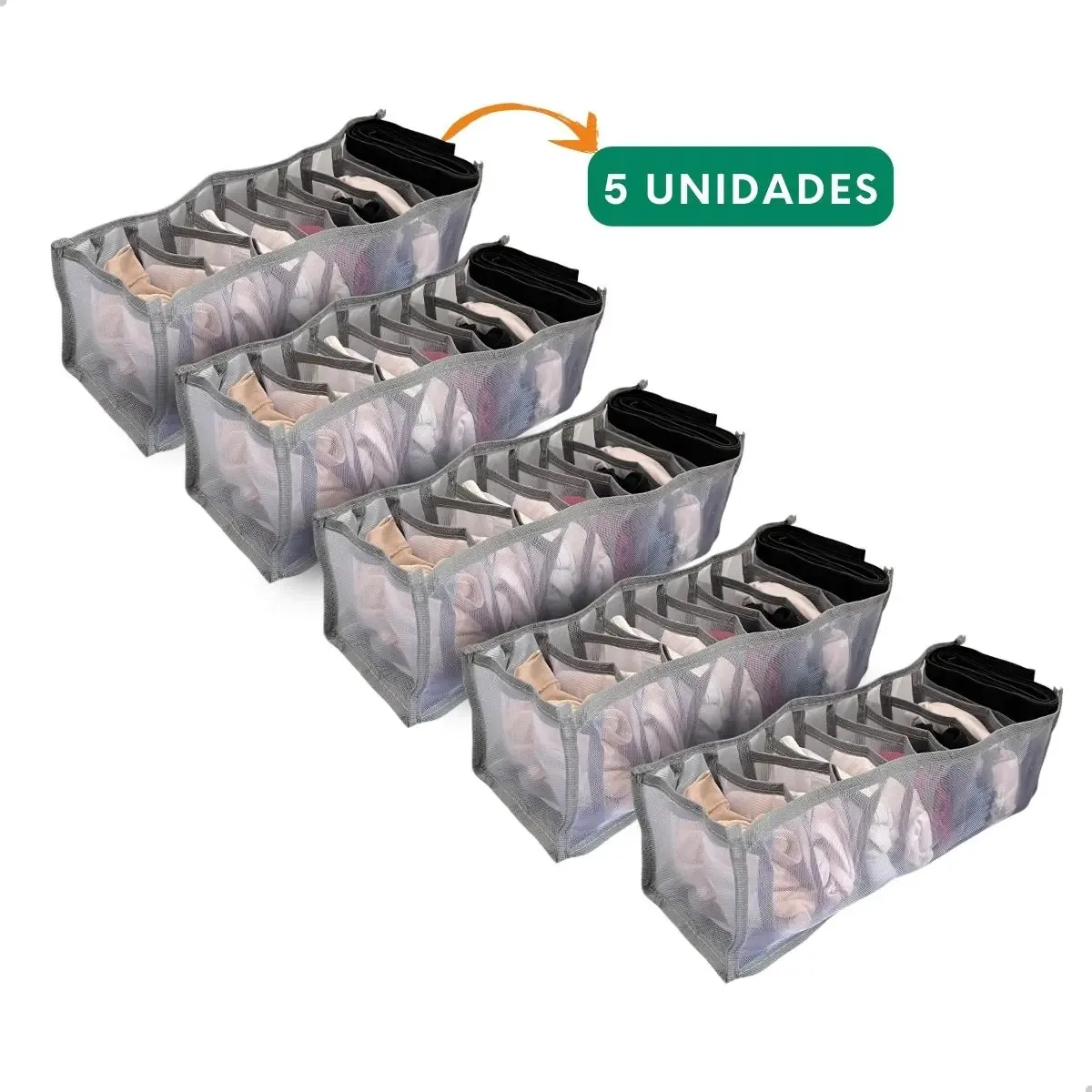 Kit 5 Organizador De Roupas Colmeia Organizadora Guarda Roupas Portátil Armário Multiuso Roupas Intimas E Bebê Ak Acessórios