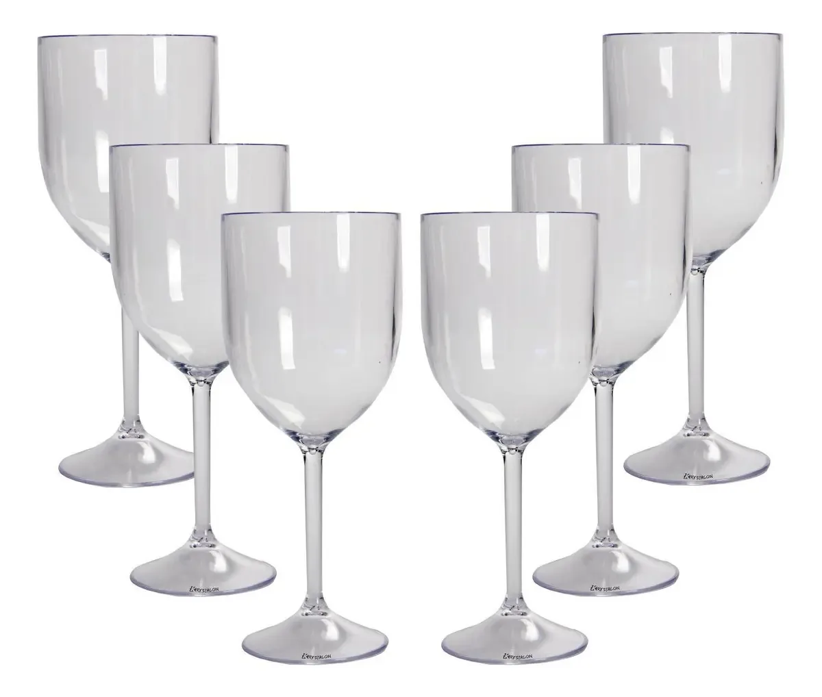 Kit 6 Taças Vinho Transparente Acrílico