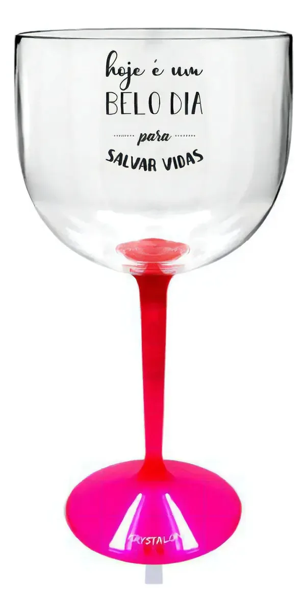 6 Taças Gin Base Rosa Acrílico Personalizada Enfermagem