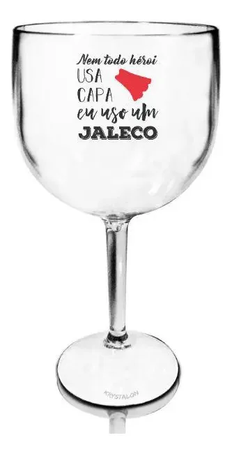 2 Taças Gin Acrílico Personalizada Transparente Profissões