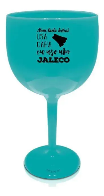 4 Taças Gin Azul Tiffany Acrílico Personalizadas Profissões
