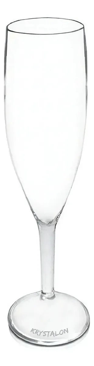 Kit 2 Taças Champagne Transparente Acrílico Poliestireno