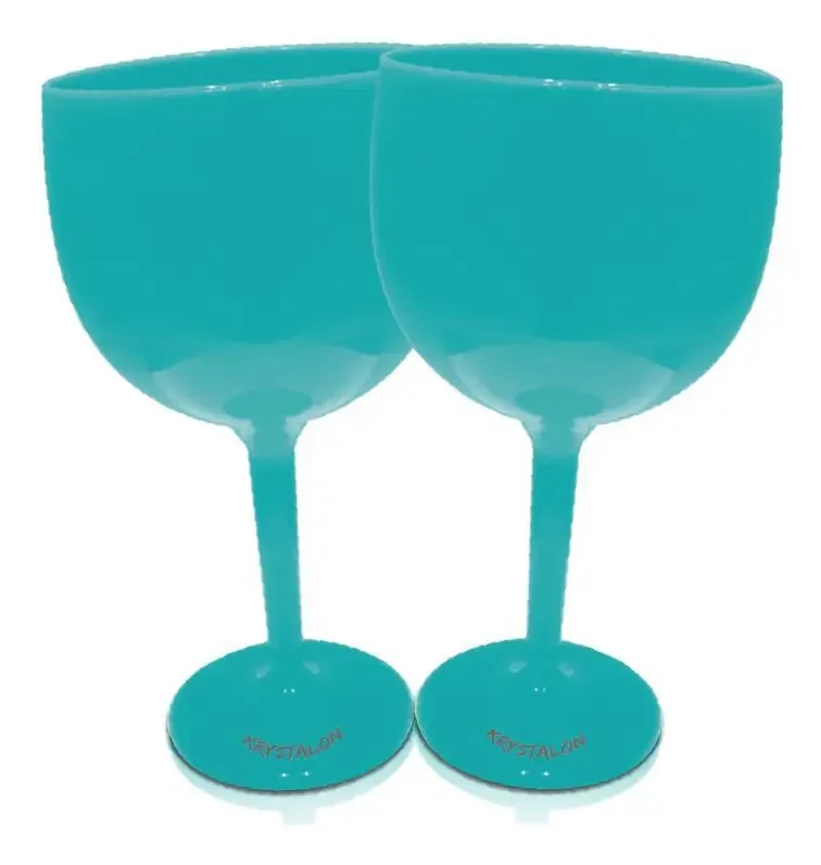 Kit 2 Taças Gin Azul Tiffany Acrílico Poliestireno