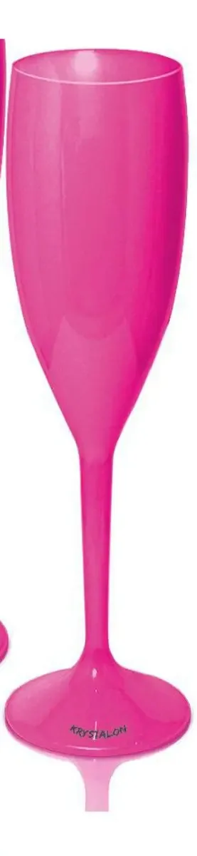Kit 2 Taças Champagne 170ml Rosa Acrílico