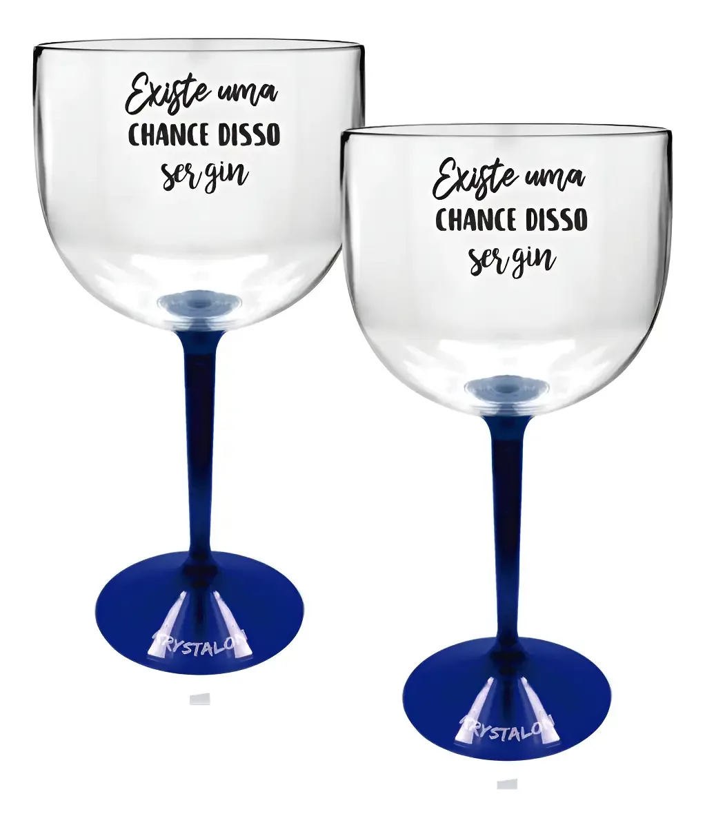 Kit 2 Taças Bicolor Azul Acrílico Personalizada