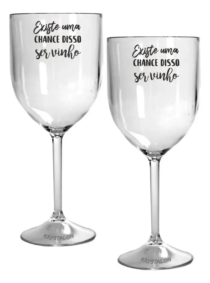 Kit 2 Taças Vinho Acrílico Personalizadas
