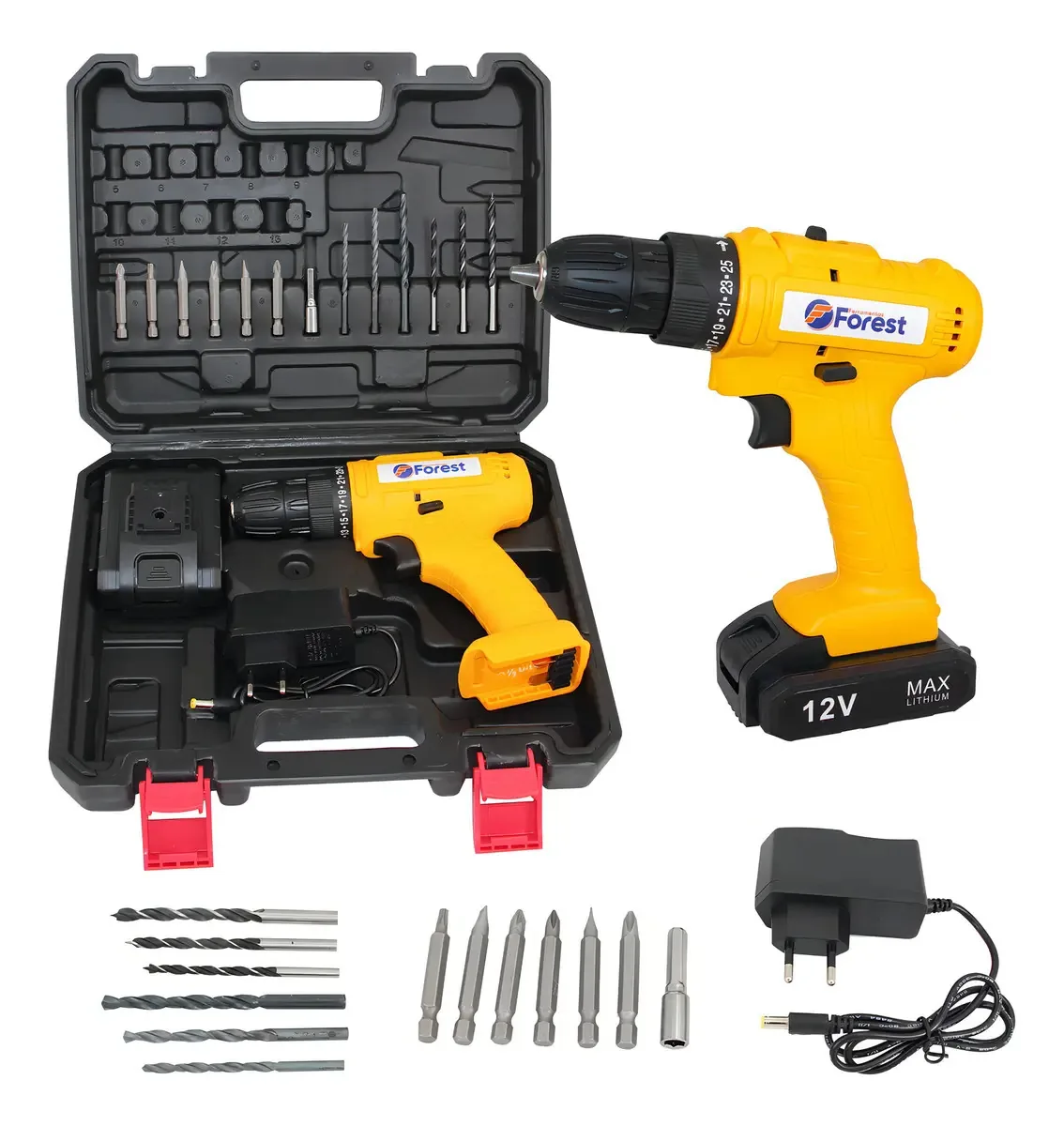 Parafusadeira E Furadeira A Bateria 1350rpm Forest Amarelo 60hz