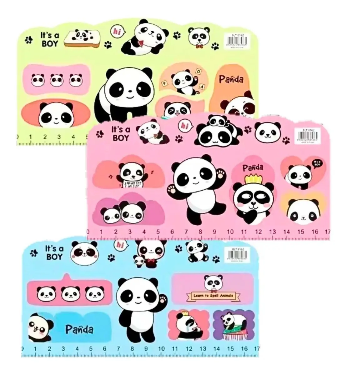 Conjunto De Adesivos E Recadinhos Régua Bloco Post It Fofo Cor 1 Unidade Panda