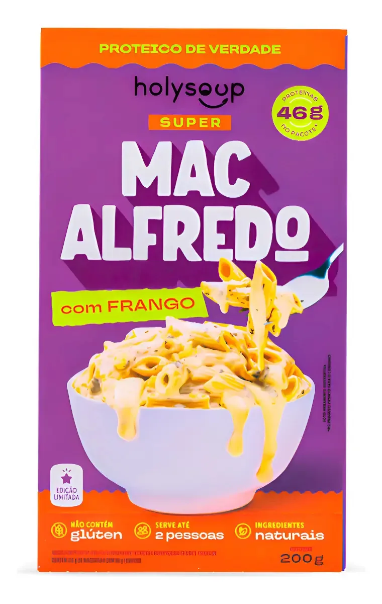 Holymac Mac Alfredo 200 G Macarrão Instantâneo 46 G Proteína