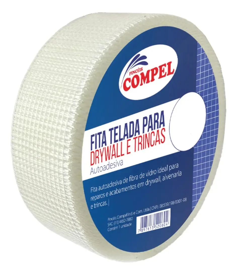 Fitas Adesivas Drywall Trançada Compel 50mm x 90 metros