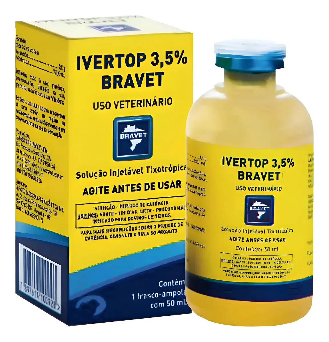 Ivermectina Ivertop Bravet 3,5% 50ml Injetável Para Bovinos