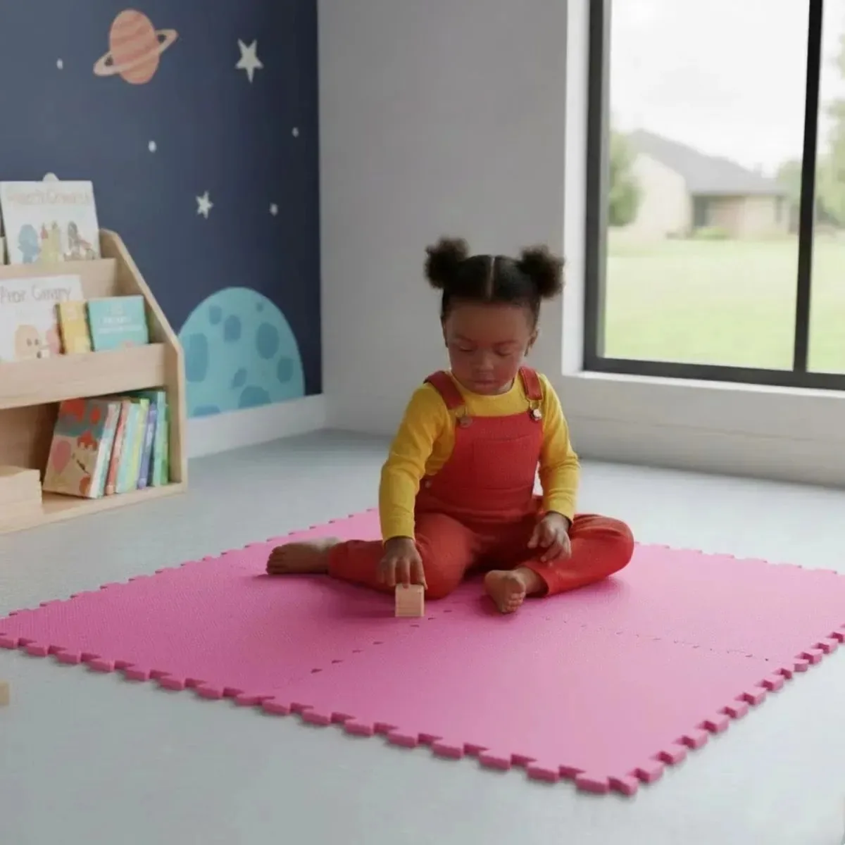 Kit 4 Unidades Tapete Eva Infantil 50x50cm 10mm | Rosa Pink | Linha Econômica Pequenos Defeitos | Antiderrapante Encaixe Fácil Ideal Para Academia Casa Espaço Infantil Proteção Piso