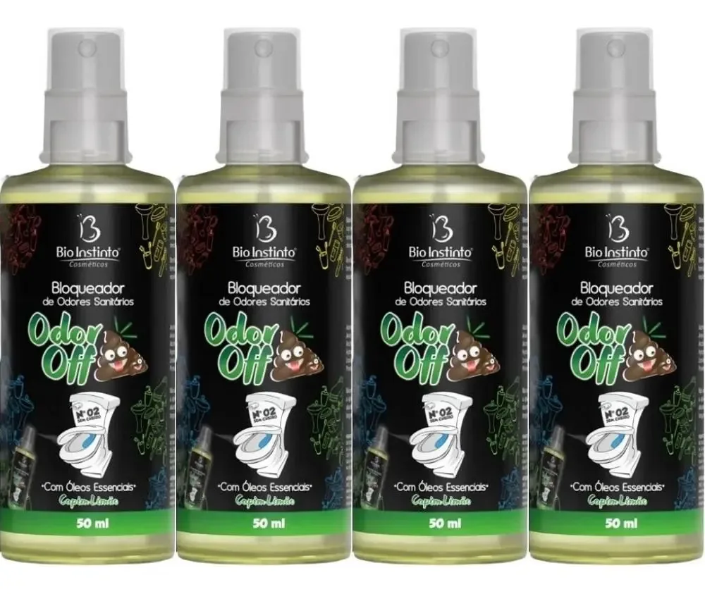 Kit 4 Bloqueador De Odores Sanitários 50ml Adeus Mau Cheiro