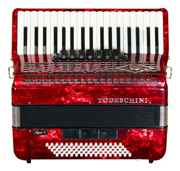 Acordeon Todeschini 80 baixos - cor vermelho