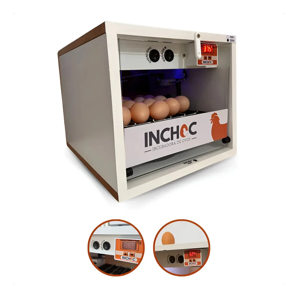 Incubadora De Ovos Galinhas Aves + Ovoscopio Automatica