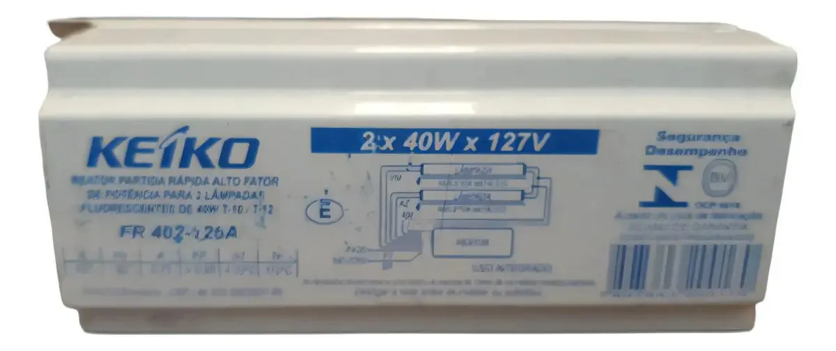 Reator Eletromagnético Para 1 Compacta 40w Keiko