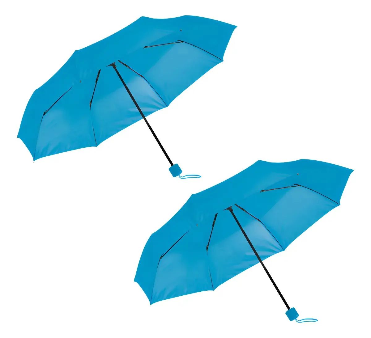 Kit 2 Guarda Chuvas Reforçado Portátil Sombrinha Dobrável Cor Azul Capri Desenho do tecido Liso